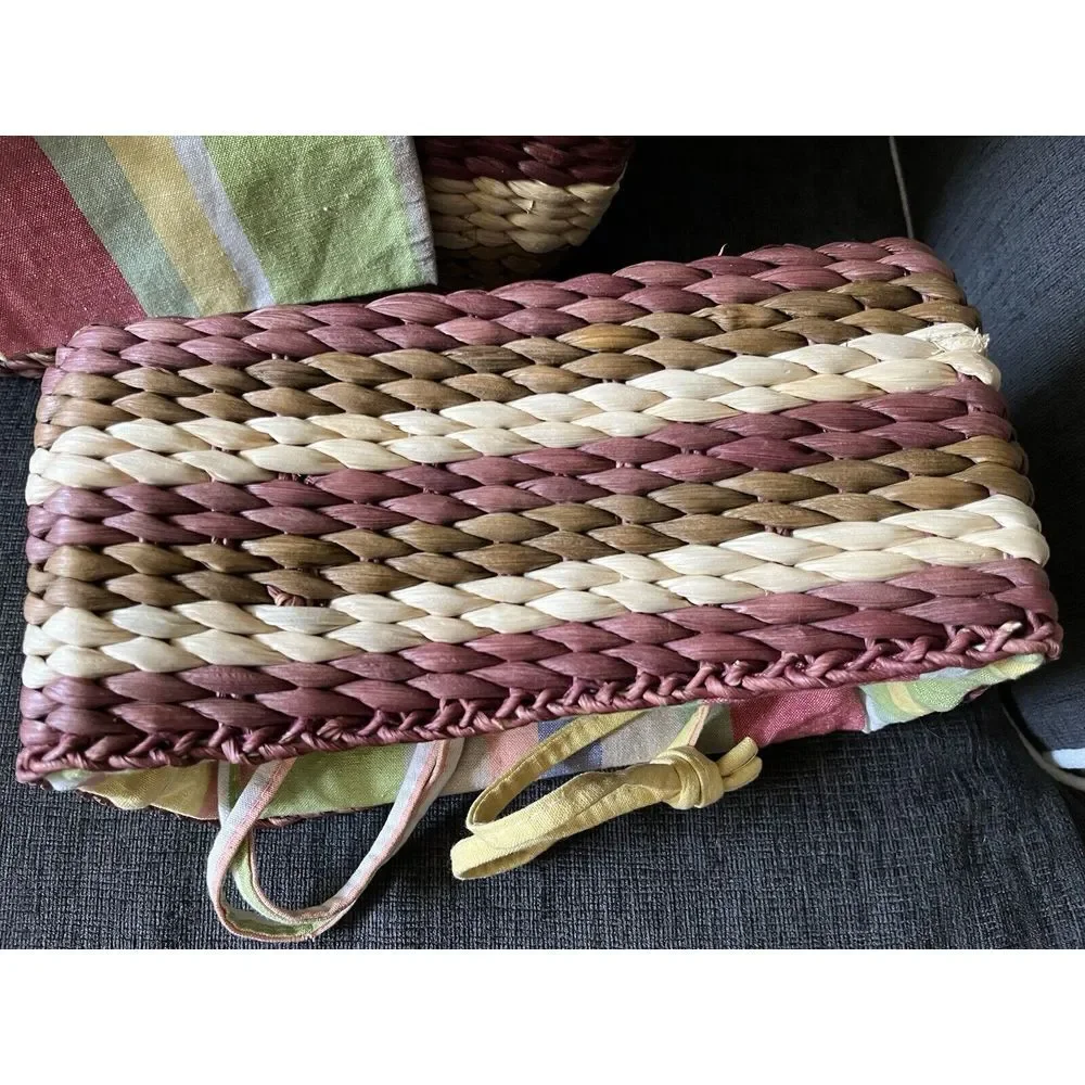 Sun N Sand Sunny Woven Lined Basket Totes w/ Draw Top Buckets - 3 Piece Set - Picture 11 of 14